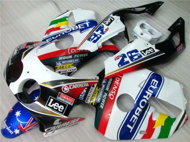 1990-1998 White Blue Red Yellow Green Carrera EuroBet Lee Honda CBR250RR Motorcycle Fairings