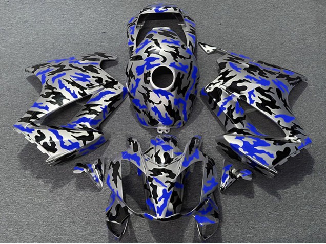 2002-2013 Blue Camouflage Honda VFR 800 Motorcycle Fairings