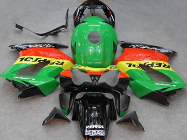 2002-2013 Green Yellow Red Black Repsol Honda VFR 800 Motorcycle Fairings