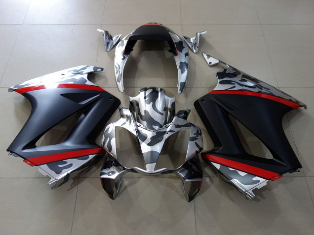 2002-2013 Grey Camouflage Red Matte Black Honda VFR 800 Motorcycle Fairings