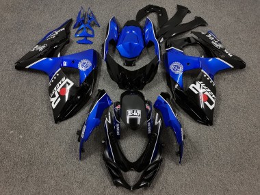 2009-2016 Black and Blue with Custom Logo Suzuki GSXR 1000 Motorcycle Fairings