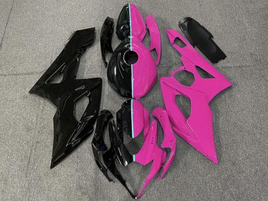 2005-2006 Glossy Black and Pink Suzuki GSXR 1000 Motorcycle Fairings