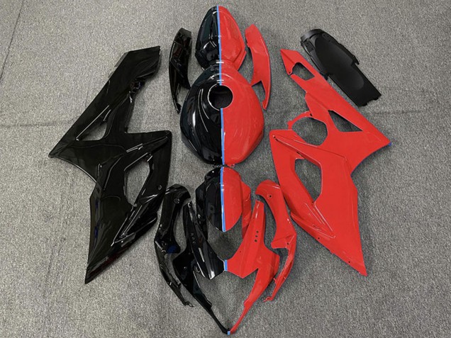 2005-2006 Glossy Black and Red Suzuki GSXR 1000 Motorcycle Fairings
