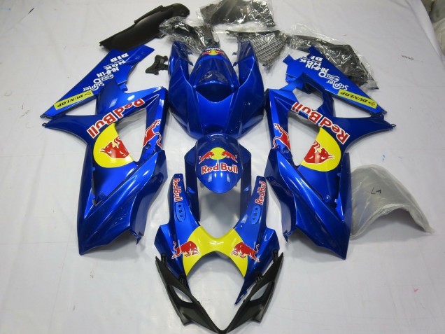 2007-2008 Blue Yellow Red Bull Suzuki GSXR 1000 Motorcycle Fairings