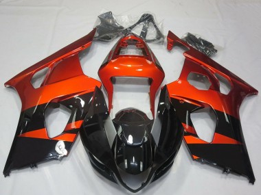 2003-2004 Burnt Orange Glossy Black Suzuki GSXR 1000 Motorcycle Fairings