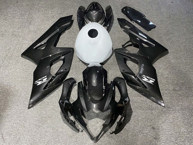 2005-2006 Carbon Fiber Style Glossy White Suzuki GSXR 1000 Motorcycle Fairings