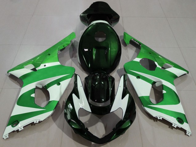2000-2002 Green White Black Suzuki GSXR 1000 Motorcycle Fairings