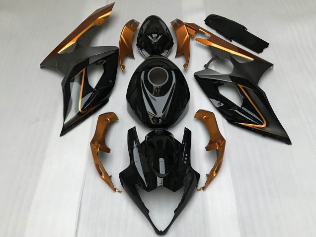 2005-2006 Glossy Black Bronze Suzuki GSXR 1000 Motorcycle Fairings