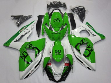 2009-2016 White Green Go Fun Suzuki GSXR 1000 Motorcycle Fairings