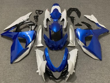 2009-2016 White Silver Blue Suzuki GSXR 1000 Motorcycle Fairings