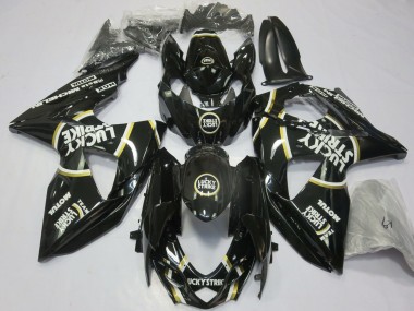 2009-2016 Glossy Black Lucky Strike Suzuki GSXR 1000 Motorcycle Fairings