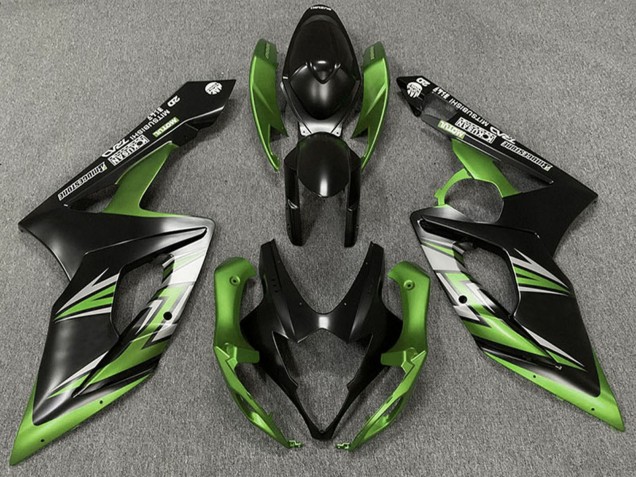 2005-2006 Matte Black Green Suzuki GSXR 1000 Motorcycle Fairing