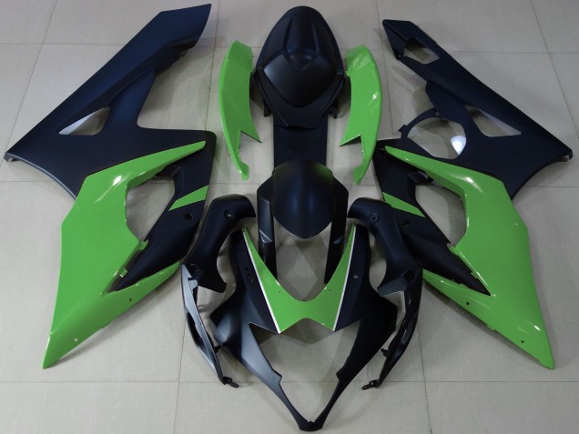 2005-2006 Matte Black Green Suzuki GSXR 1000 Motorcycle Fairings