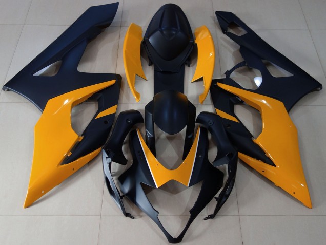 2005-2006 Matte Black Light Orange Suzuki GSXR 1000 Motorcycle Fairings