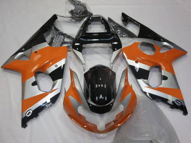 2000-2002 Orange Silver Glossy Black OEM Style Suzuki GSXR 1000 Motorcycle Fairings
