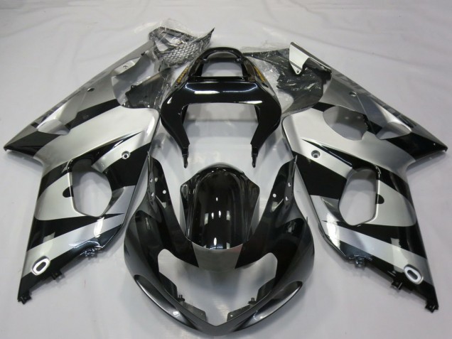 2000-2002 Silver Glossy Black Suzuki GSXR 1000 Motorcycle Fairings