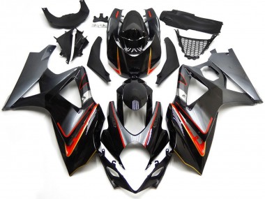 2007-2008 Glossy Black Red Silver Suzuki GSXR 1000 Motorcycle Fairings