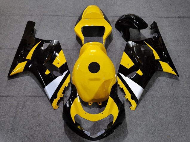 2001-2003 Yellow White Glossy Black Suzuki GSXR 600 / GSXR 750 Motorcycle Fairings