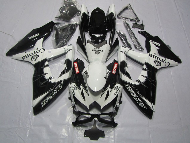 2008-2010 White Black Alstare Corona Motul Suzuki GSXR 600 / GSXR 750 Motorcycle Fairing