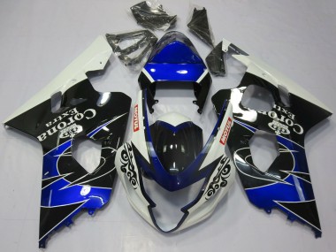 2004-2005 White Blue Black Corona Motul Suzuki GSXR 600 / GSXR 750 Motorcycle Fairings