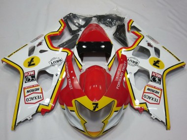 2004-2005 White Red Yellow Suzuki GSXR 600 / GSXR 750 Motorcycle Fairings