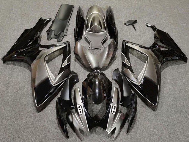 2006-2007 Dark Silver Glossy Black Suzuki GSXR 600 / GSXR 750 Motorcycle Fairings