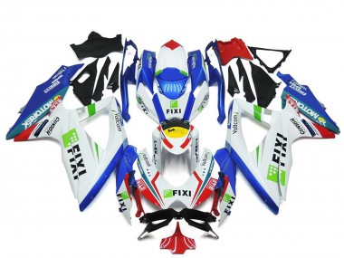 2008-2010 White Blue Green Yellow Red Fixi Suzuki GSXR 600 / GSXR 750 Motorcycle Fairings