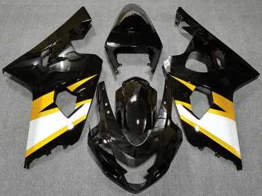 2004-2005 Glossy Black Yellow White Suzuki GSXR 600 / GSXR 750 Motorcycle Fairings