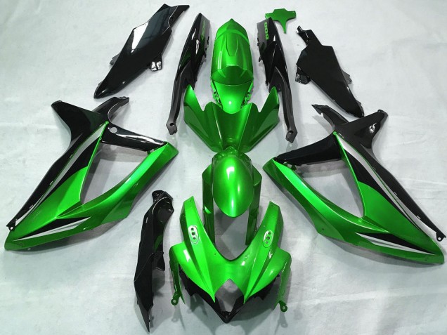 2008-2010 Green Silver Glossy Black Suzuki GSXR 600 / GSXR 750 Motorcycle Fairings