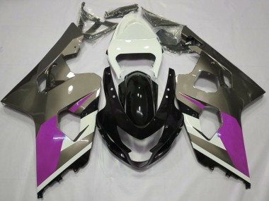 2004-2005 White Pink Grey Glossy Black Suzuki GSXR 600 / GSXR 750 Motorcycle Fairings
