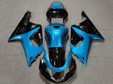 2001-2003 Light Blue Glossy Black Suzuki GSXR 600 / GSXR 750 Motorcycle Fairings