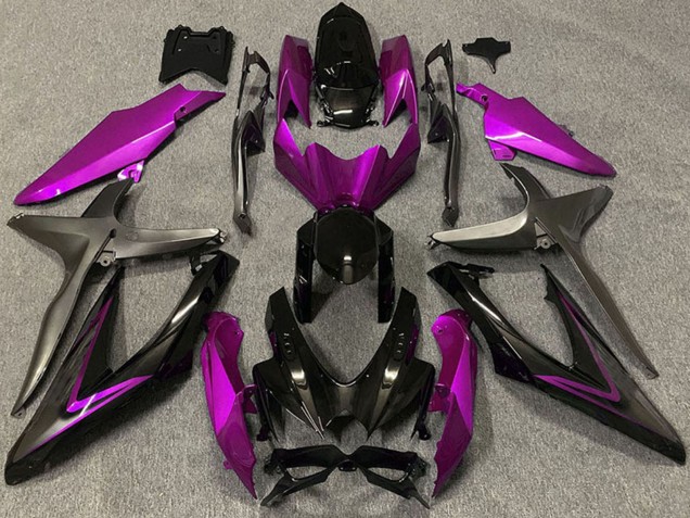2008-2010 Pink Glossy Black Matte Black Suzuki GSXR 600 / GSXR 750 Motorcycle Fairings