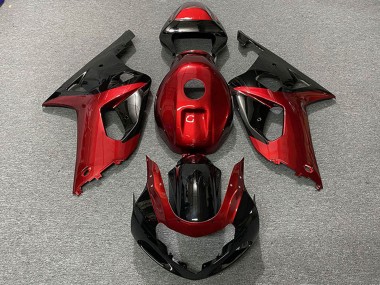 2001-2003 Red Glossy Black Suzuki GSXR 600 / GSXR 750 Motorcycle Fairings