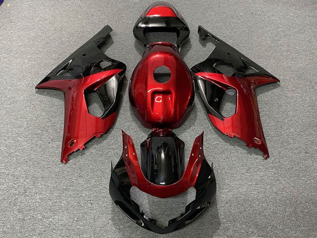 2001-2003 Red Glossy Black Suzuki GSXR 600 / GSXR 750 Motorcycle Fairings