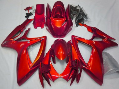 2006-2007 Glossy Red Plain Suzuki GSXR 600 / GSXR 750 Motorcycle Fairings