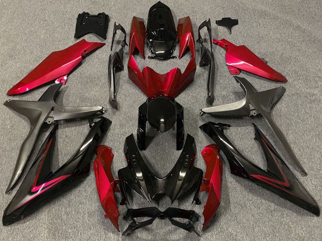 2008-2010 Red Glossy Black Matte Black Suzuki GSXR 600 / GSXR 750 Motorcycle Fairings