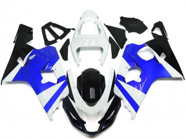 2004-2005 White Blue Glossy Black Suzuki GSXR 600 / GSXR 750 Motorcycle Fairing Kits