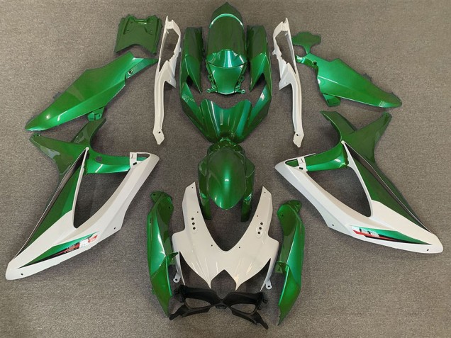 2008-2010 White Green OEM Style Suzuki GSXR 600 / GSXR 750 Motorcycle Fairings