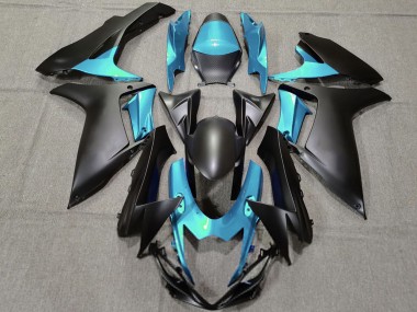2011-2024 Light Blue Matte Black Suzuki GSXR 600 / GSXR 750 Motorcycle Fairings