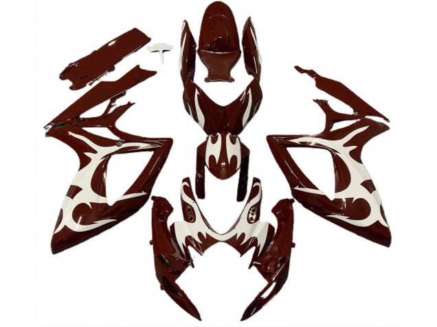 2006-2007 Maroon Red White Suzuki GSXR 600 / GSXR 750 Motorcycle Fairings