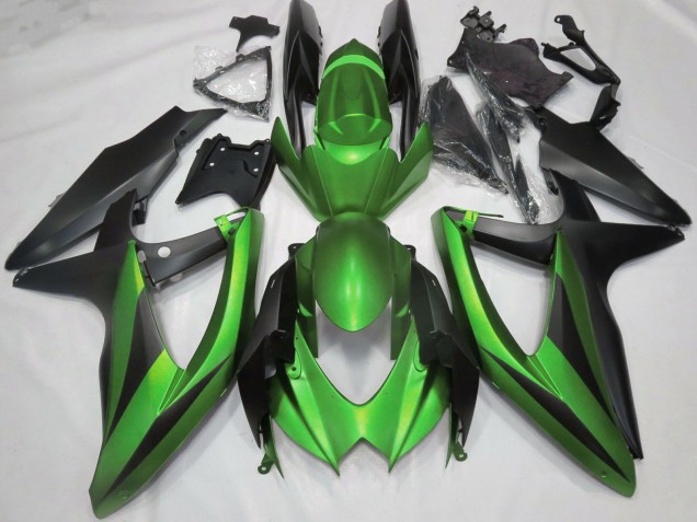 2008-2010 Green Matte Black Suzuki GSXR 600 / GSXR 750 Motorcycle Fairings