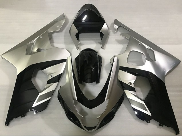2004-2005 Silver Black Suzuki GSXR 600 / GSXR 750 Motorcycle Fairings