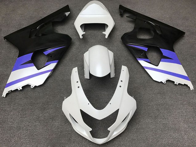 2004-2005 White Blue Matte Black Suzuki GSXR 600 / GSXR 750 Motorcycle Fairings