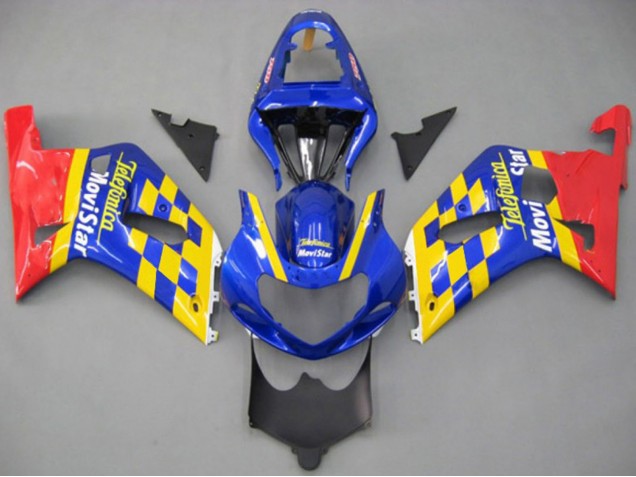 2001-2003 Blue Yellow Red Telefumica MoviStar Suzuki GSXR 600 / GSXR 750 Motorcycle Fairings