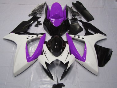 2006-2007 Purple White Glossy Black Star Suzuki GSXR 600 / GSXR 750 Motorcycle Fairings