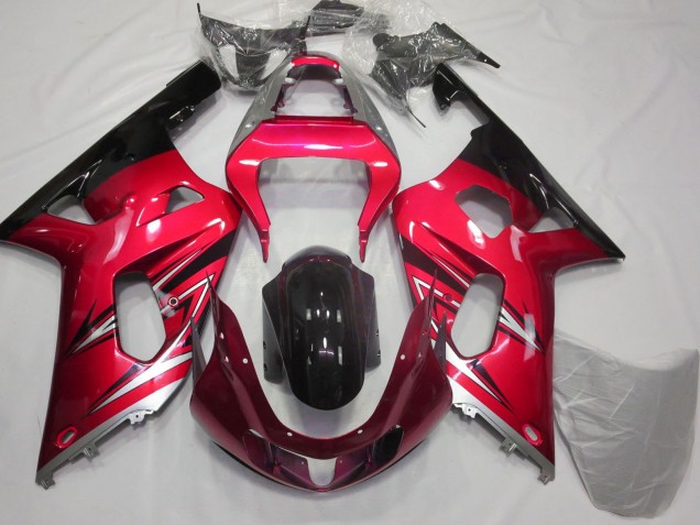 2001-2003 Red Silver Glossy Black Suzuki GSXR 600 / GSXR 750 Motorcycle Fairings