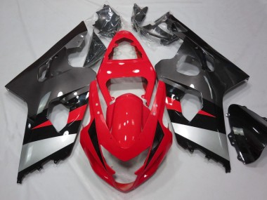2004-2005 Red Silver Black Suzuki GSXR 600 / GSXR 750 Motorcycle Fairings