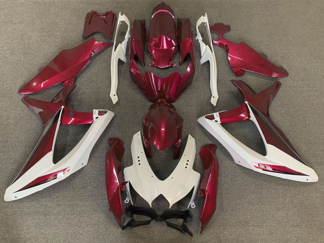 2008-2010 White Red OEM Style Suzuki GSXR 600 / GSXR 750 Motorcycle Fairings