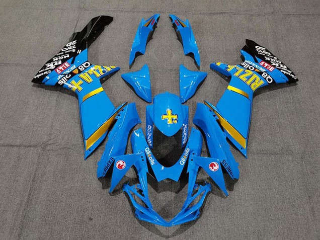 2011-2024 Blue Yellow Gold Black Rizla Suzuki GSXR 600 / GSXR 750 Motorcycle Fairings