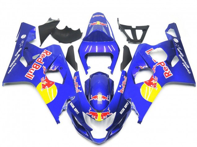 2004-2005 Blue Yellow Red Bull Style Suzuki GSXR 600 / GSXR 750 Motorcycle Fairings
